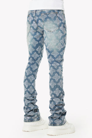 Vintage Blue Embellished Denim