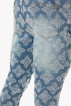 Vintage Blue Embellished Denim