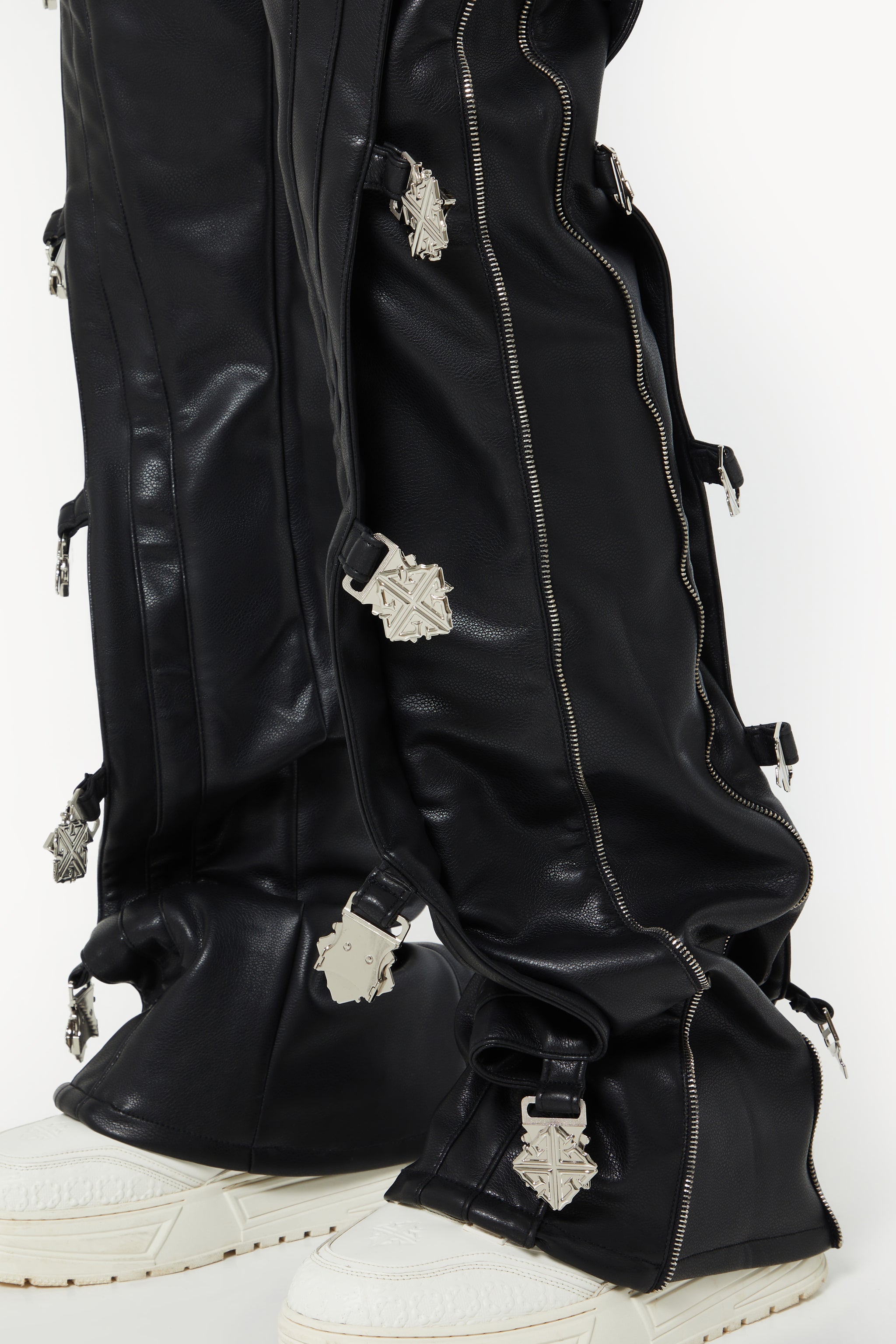 Obsidian Black Buckle Leather Pant