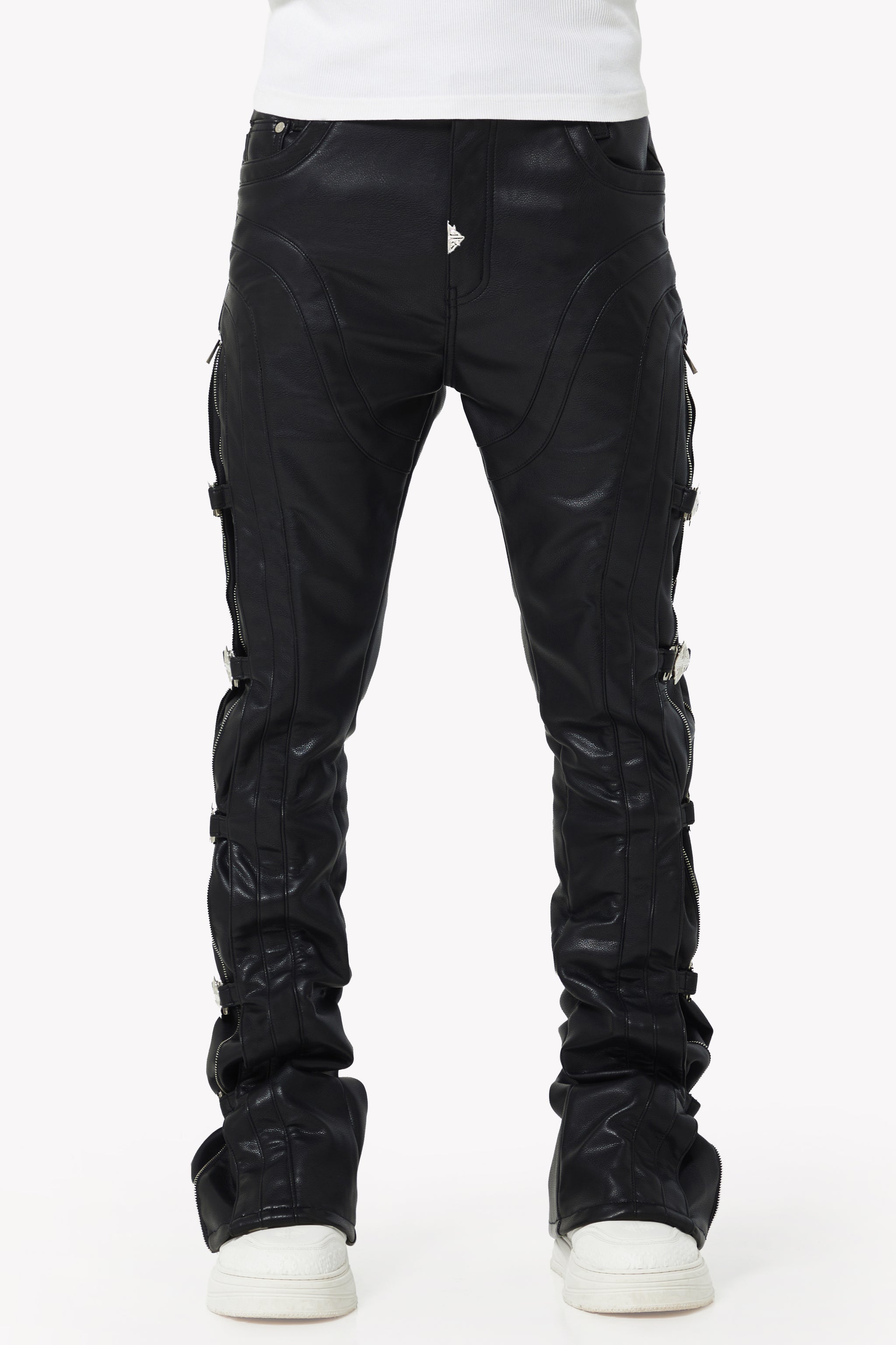 Obsidian Black Buckle Leather Pant