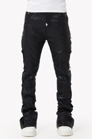 Obsidian Black Buckle Leather Pant