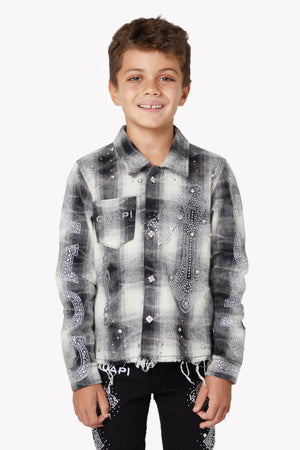 Cloud Grey Cross Kids Flannel
