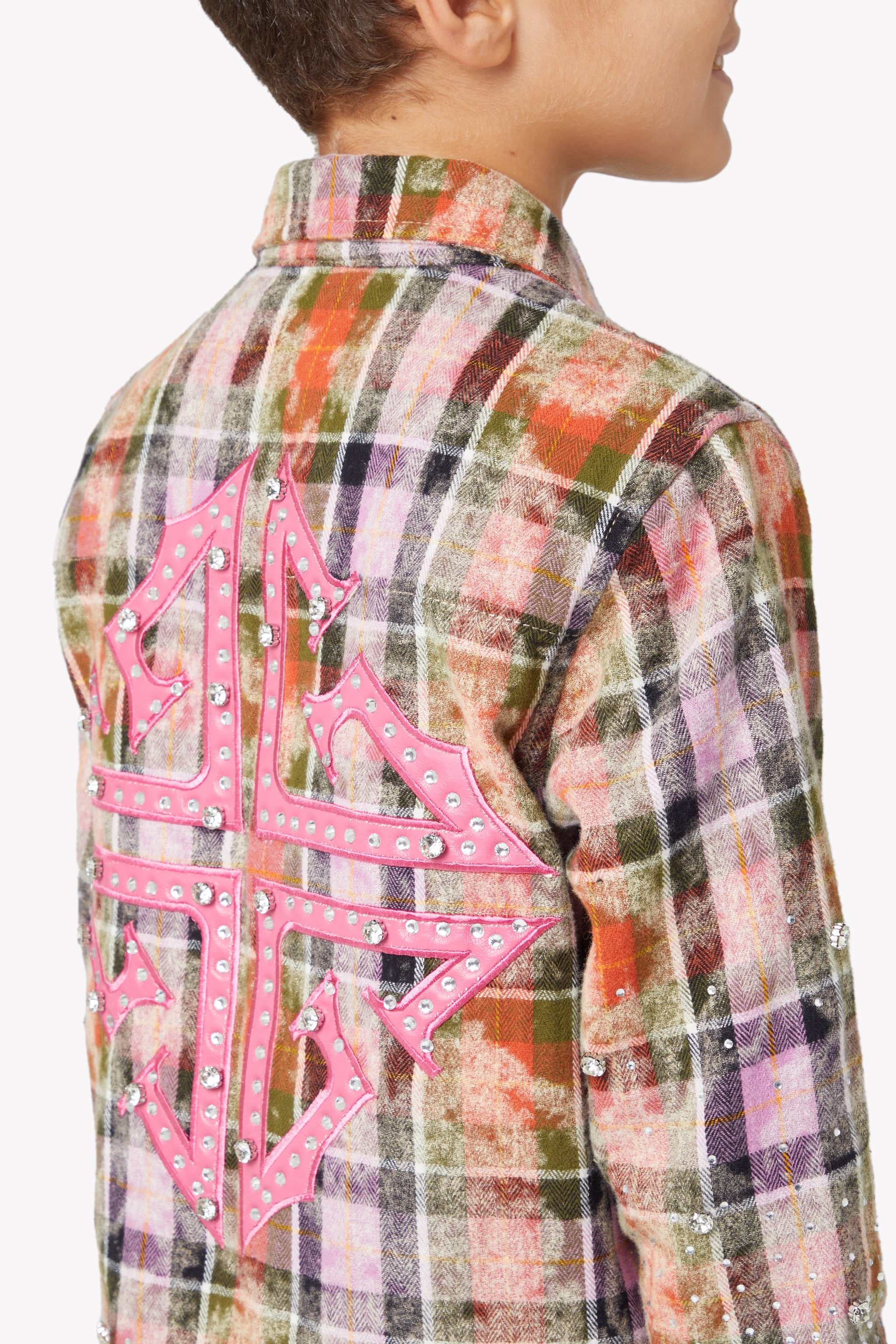 Blush Pink Rhinestone Kids Flannel