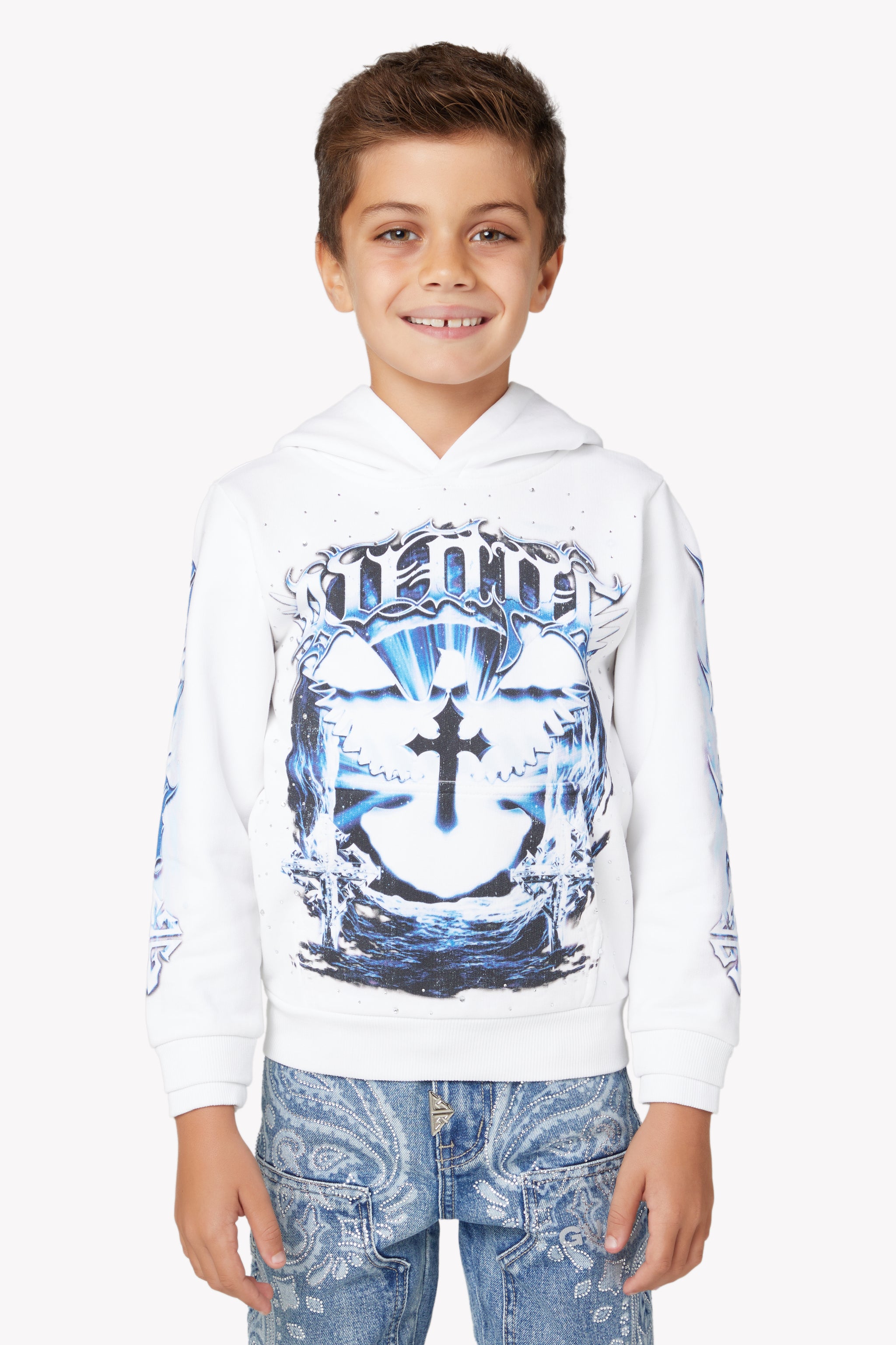 White Heavens Vault Kids Hoodie V1