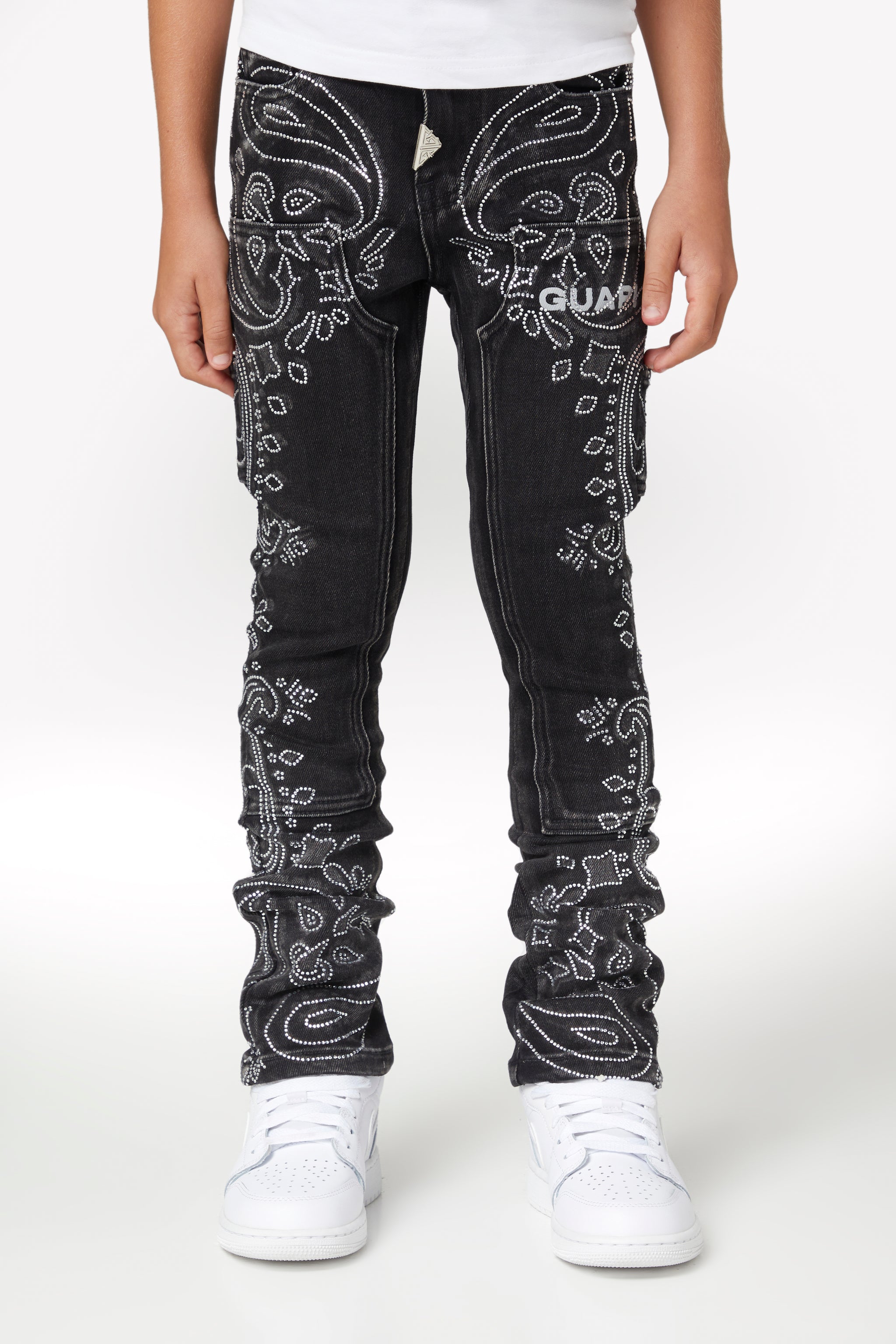 Vintage Black Paisley Kids Denim