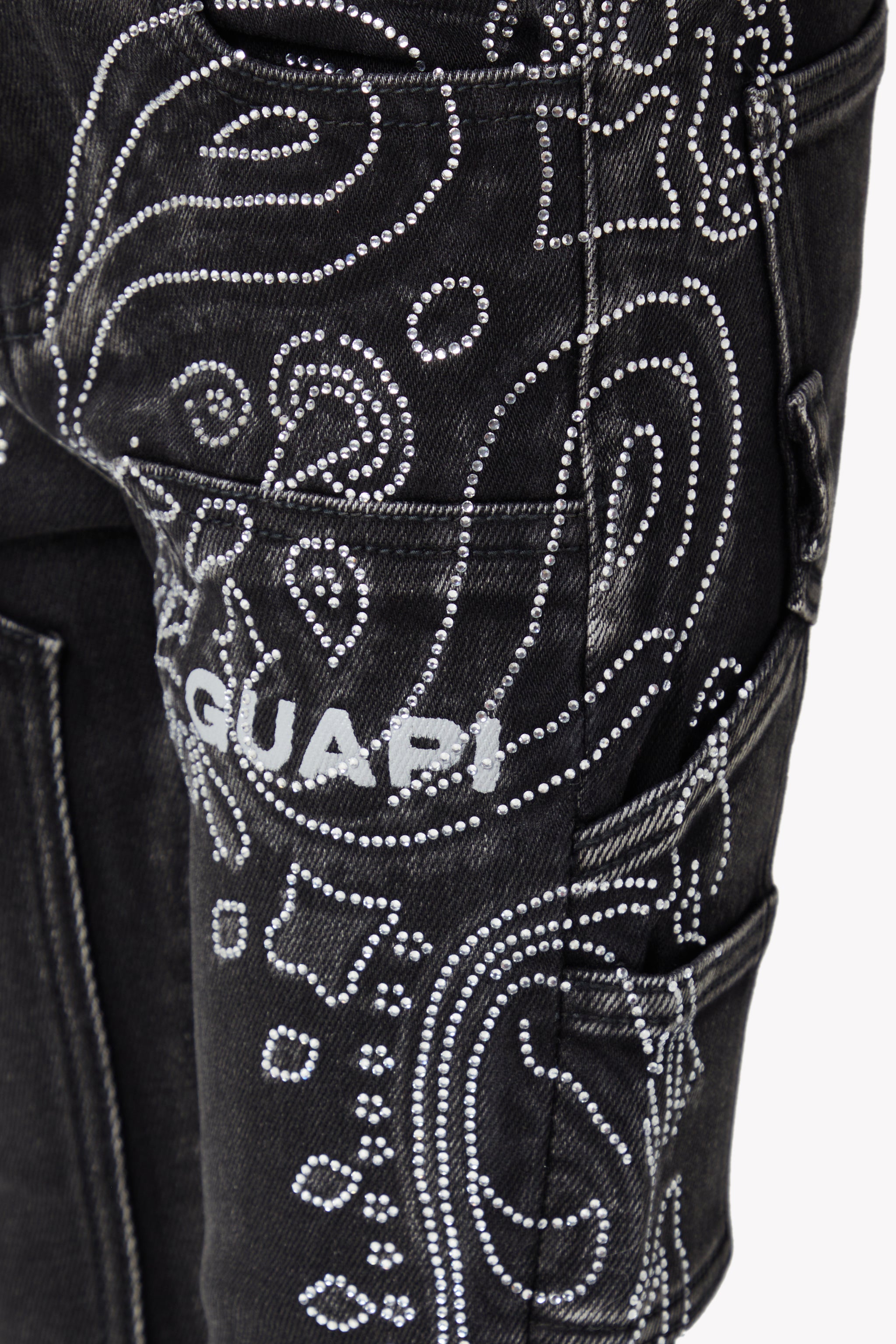 Vintage Black Paisley Kids Denim