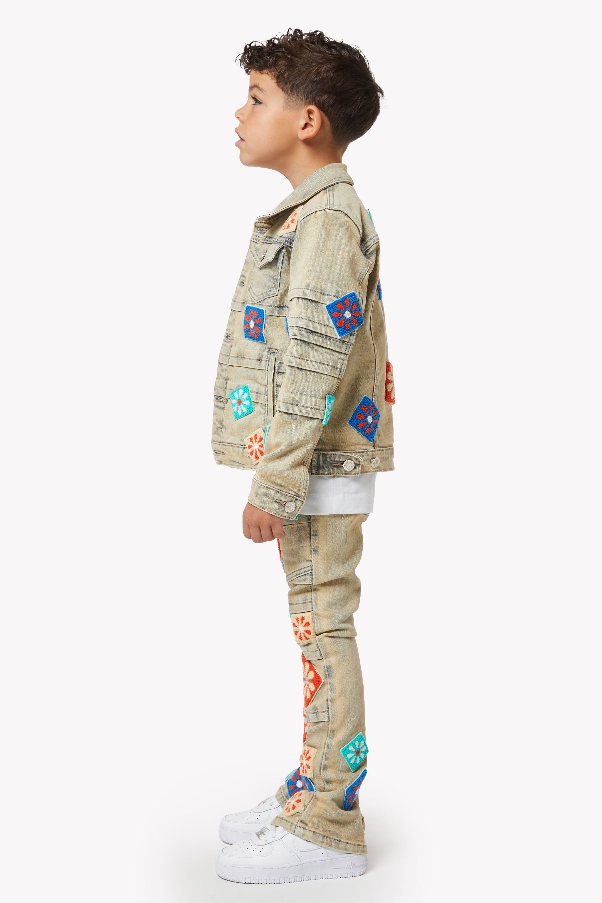 Vintage Flowers Kids Denim Set
