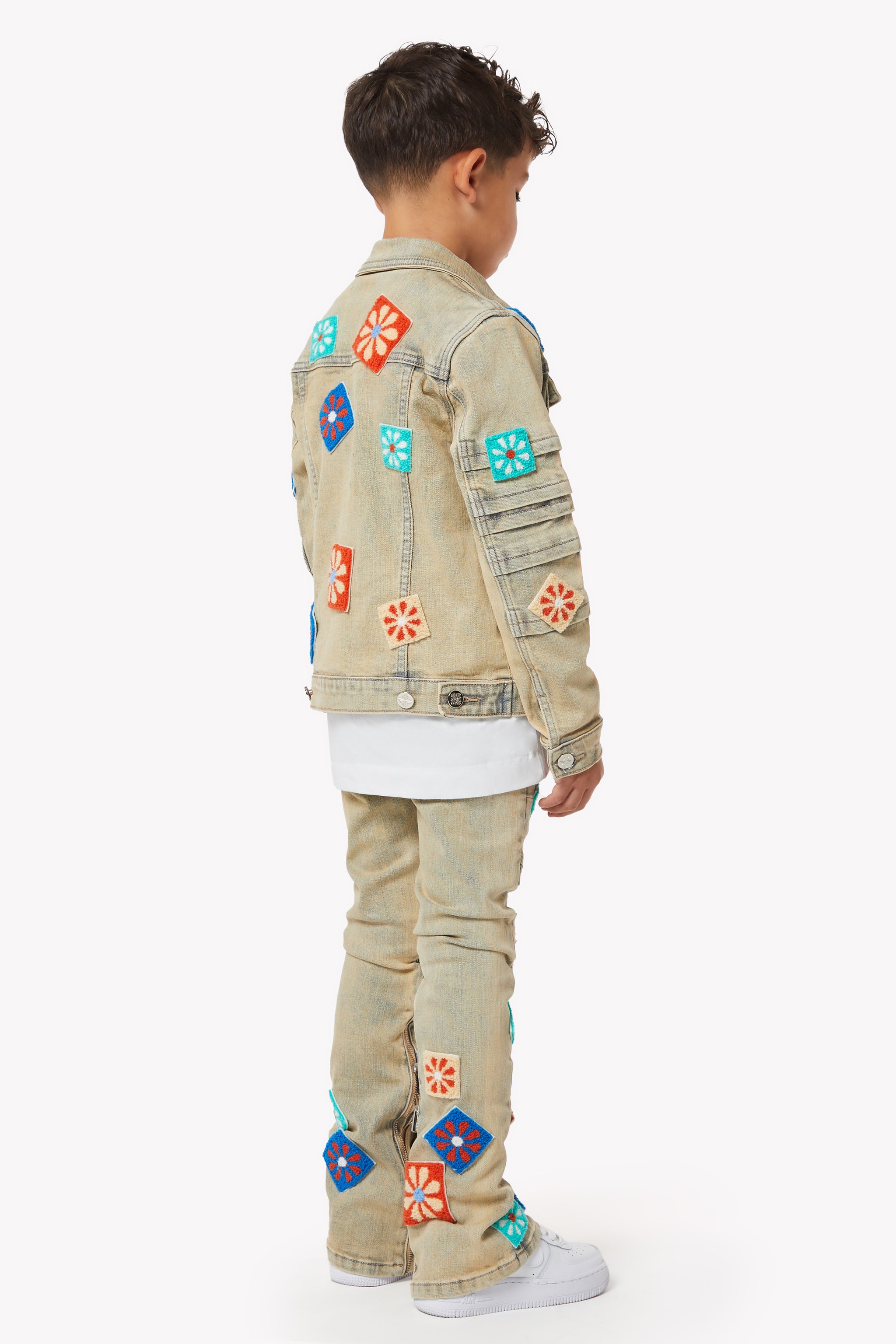 Vintage Flowers Kids Denim Set