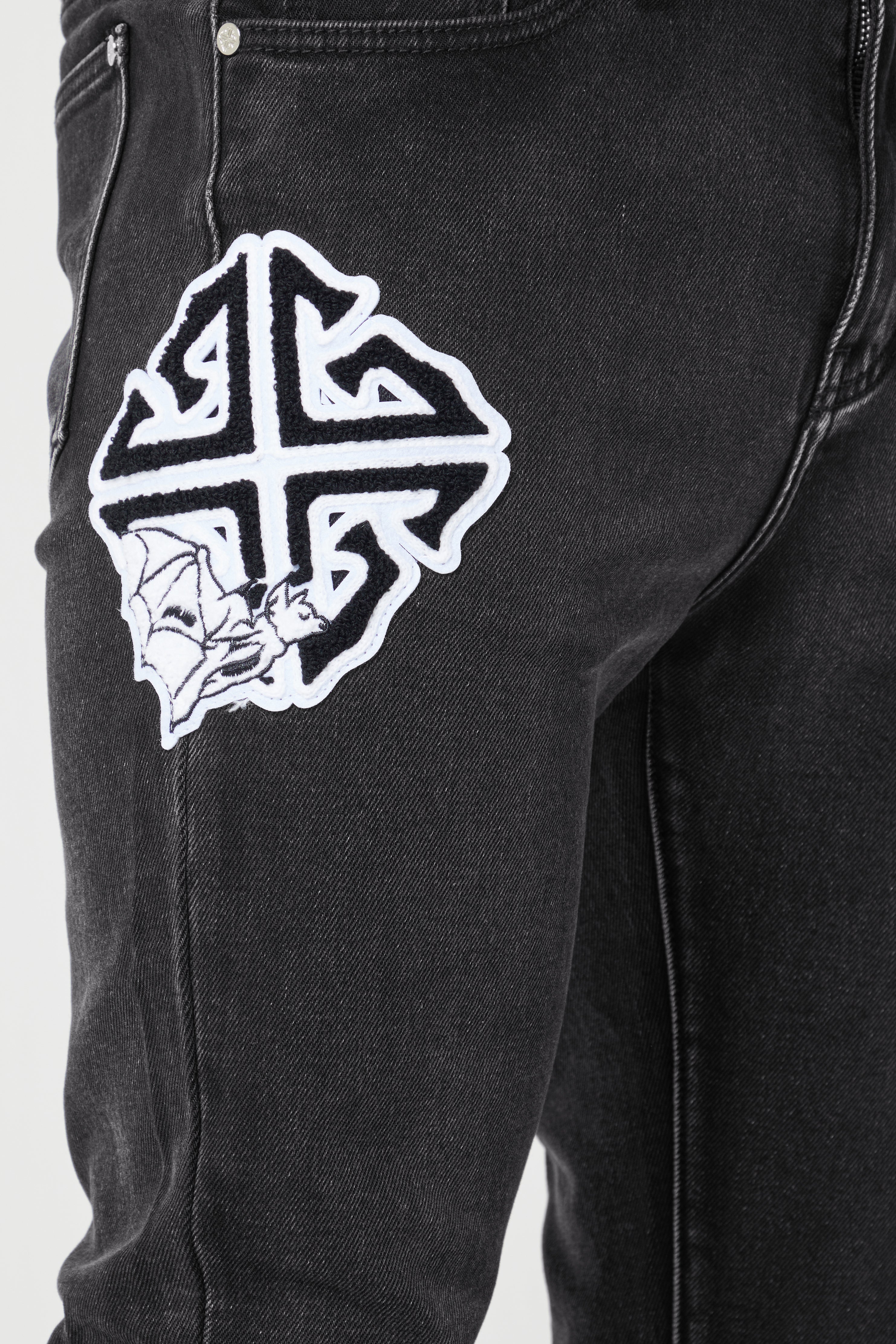 パンツ GUAPI / IRON GREY CHAIN DENIM 30inc Guapi Iron Grey Piercing Denim