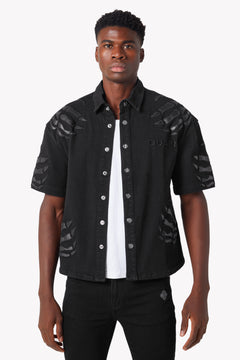 All Black Hell Dragger Denim Shirt - Guapi Clothing