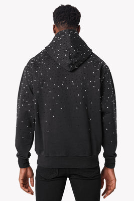 ニット・セーター HUECLOSET Ethnic hooded knit zip-up 25SP001 All Black Hell Dragger Hoodie - Guapi Clothing