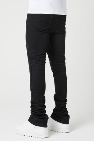 Obsidian Black Basics Stacked Denim