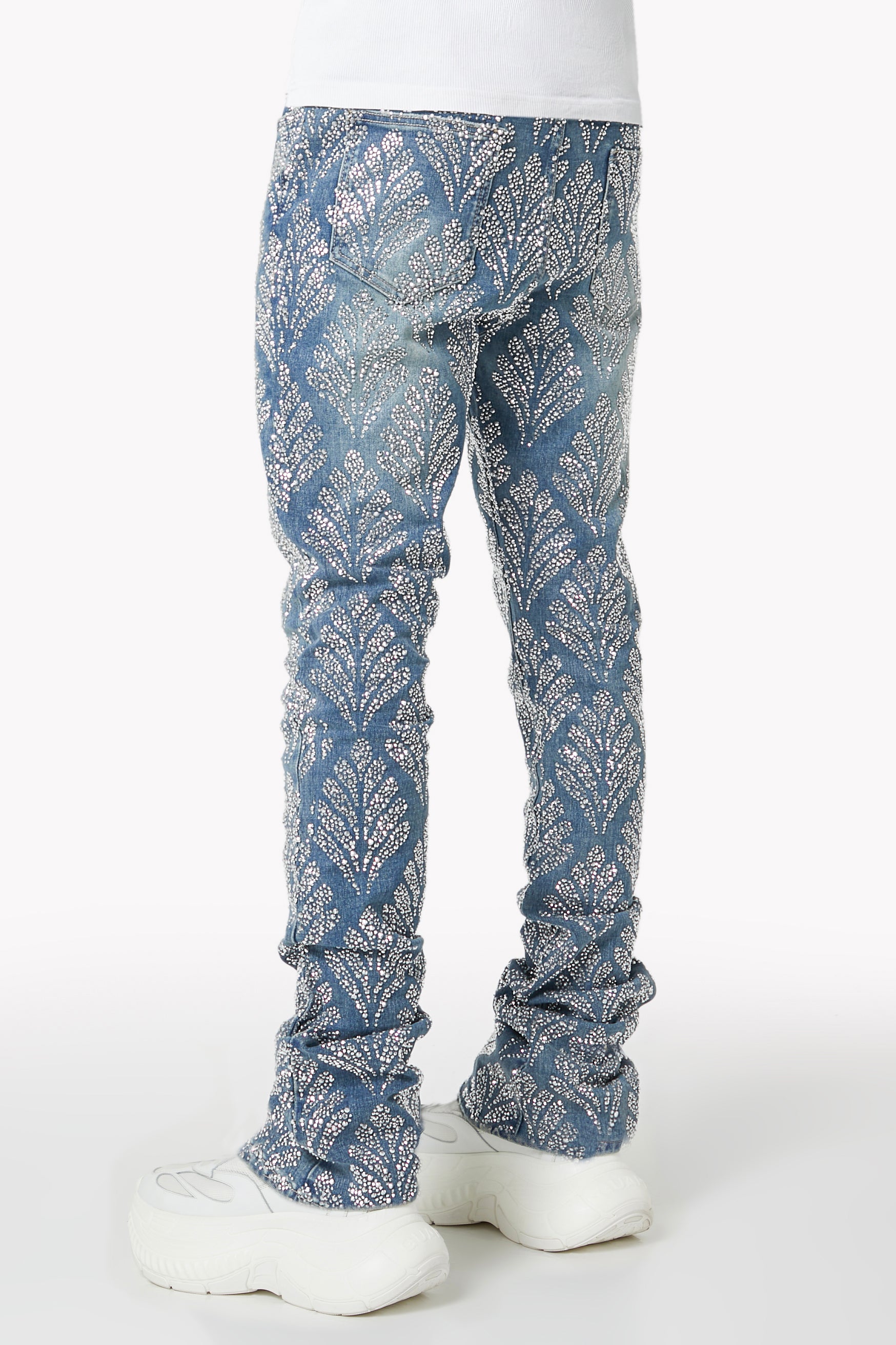 Steel Blue Embellished Denim