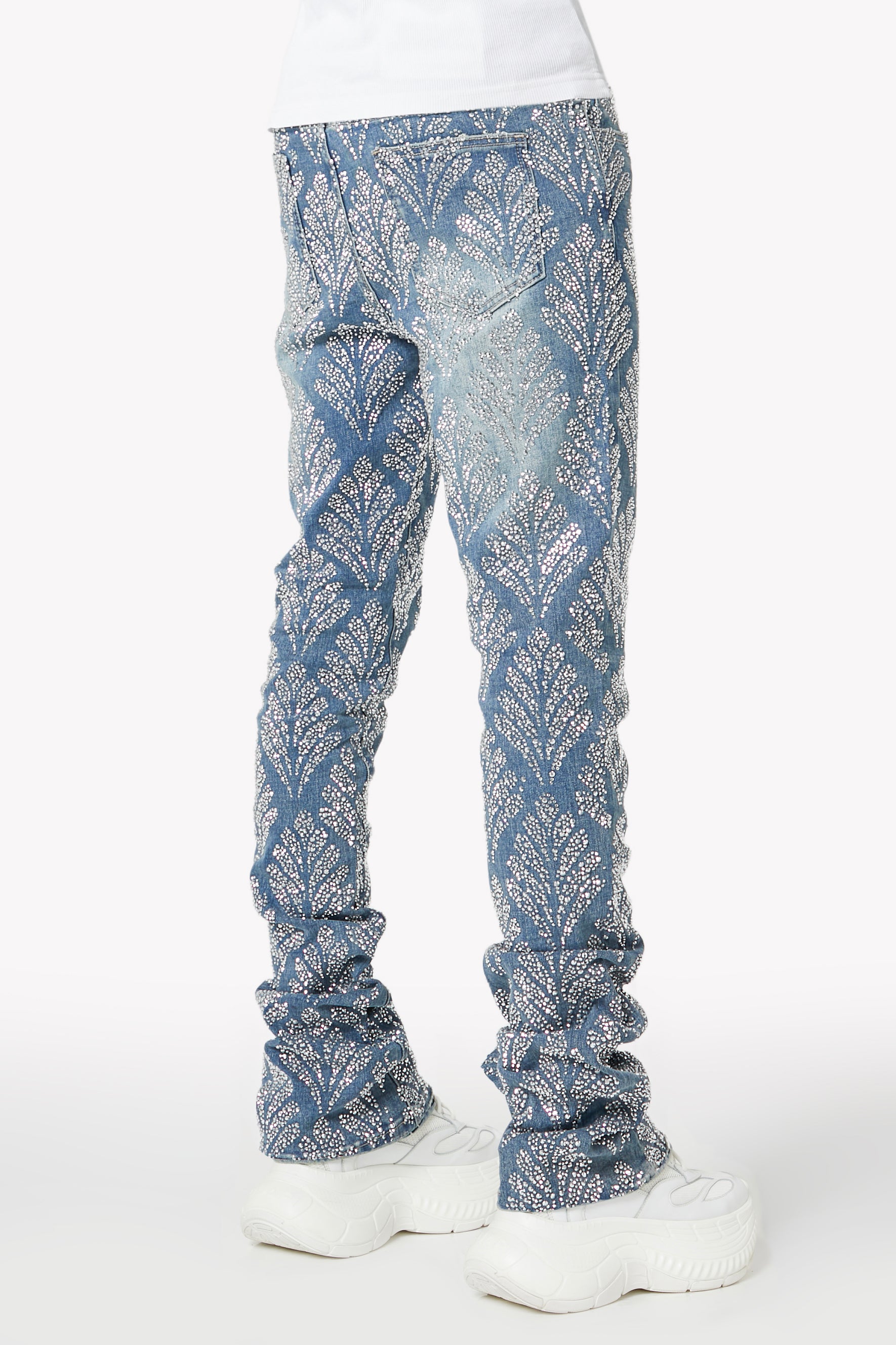 Steel Blue Embellished Denim