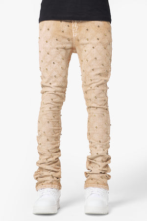 Vintage Khaki Embellished Denim