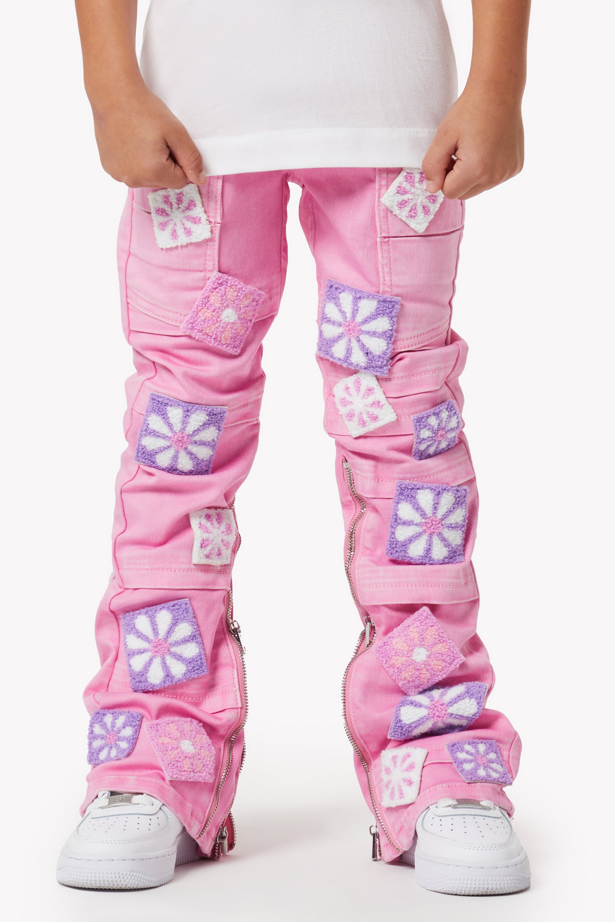 French Rose Flowers Kids Denim