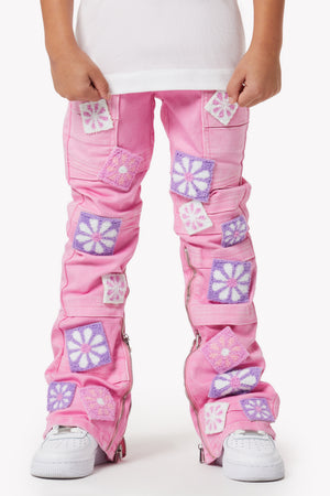 French Rose Flowers Kids Denim
