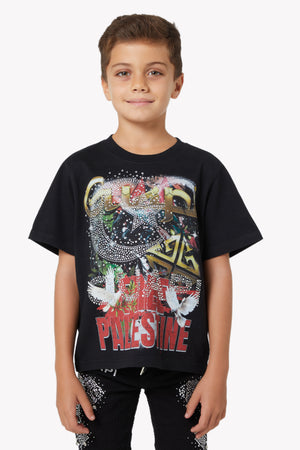 Black Free Palestine Kids Tee