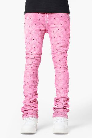 Vintage Pink Embellished Denim