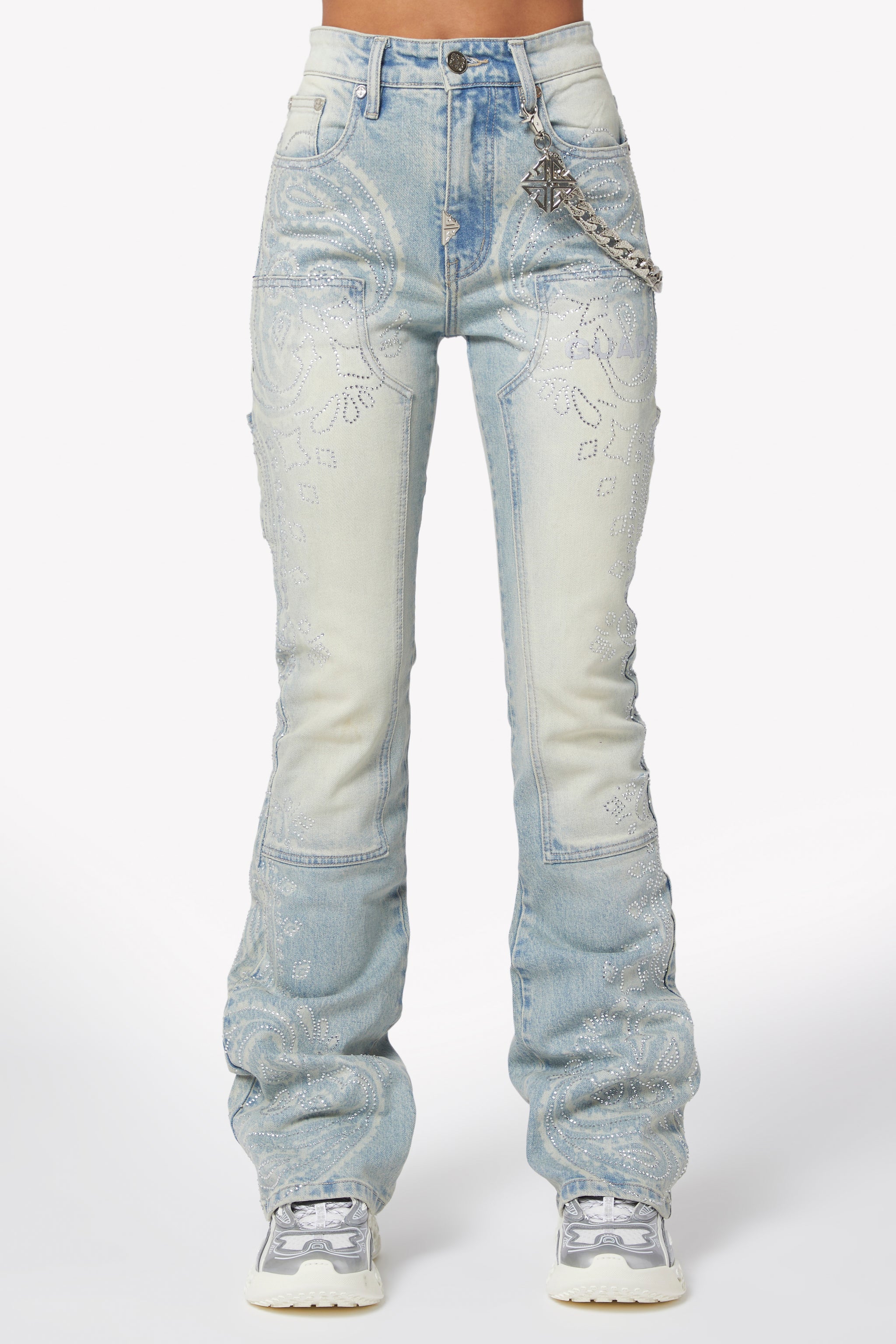 Aqua Blue Paisley Denim