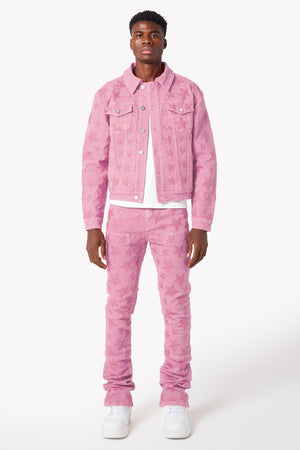 French Rose Stars Denim Jacket V2