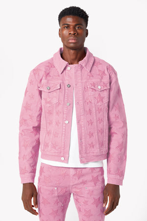 French Rose Stars Denim Jacket V2