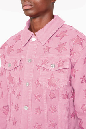 French Rose Stars Denim Jacket V2