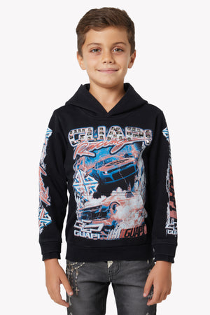 Black Nitro Drift Kids Hoodie