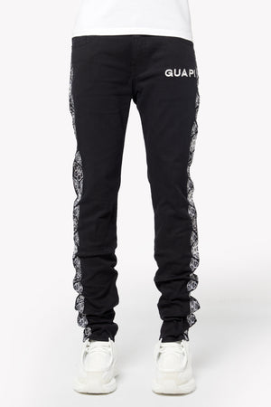 Obsidian Black Flowers Regular Denim