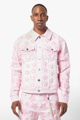 French Rose Stars Denim Jacket - Guapi Clothing