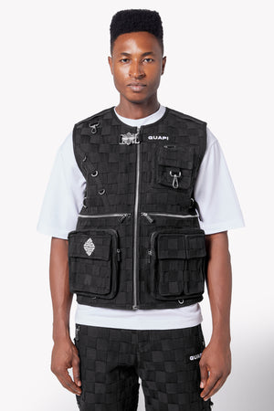 Obsidian Black Braided Vest