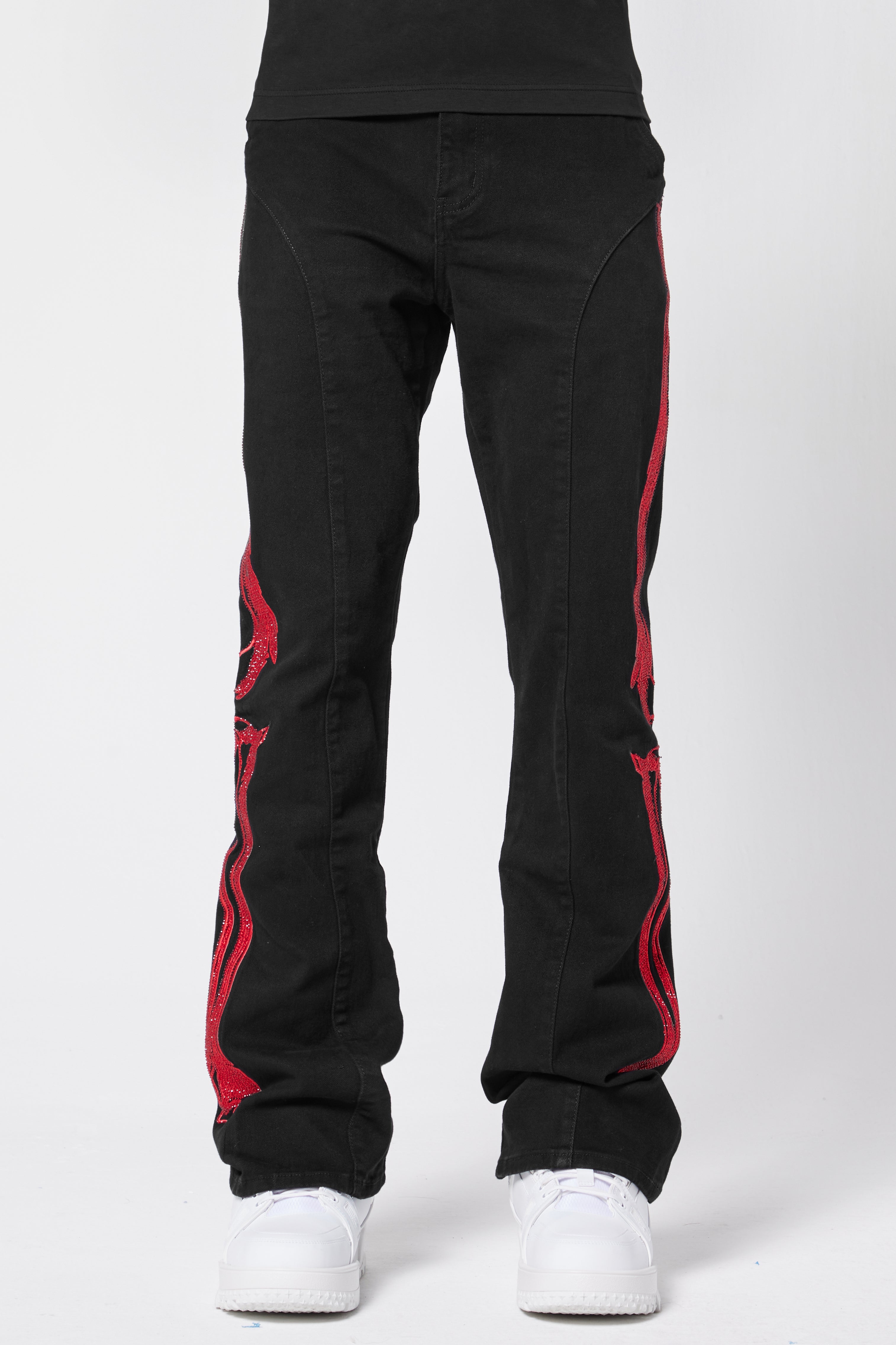 Obsidian Black Icon Flared Denim - Guapi Clothing