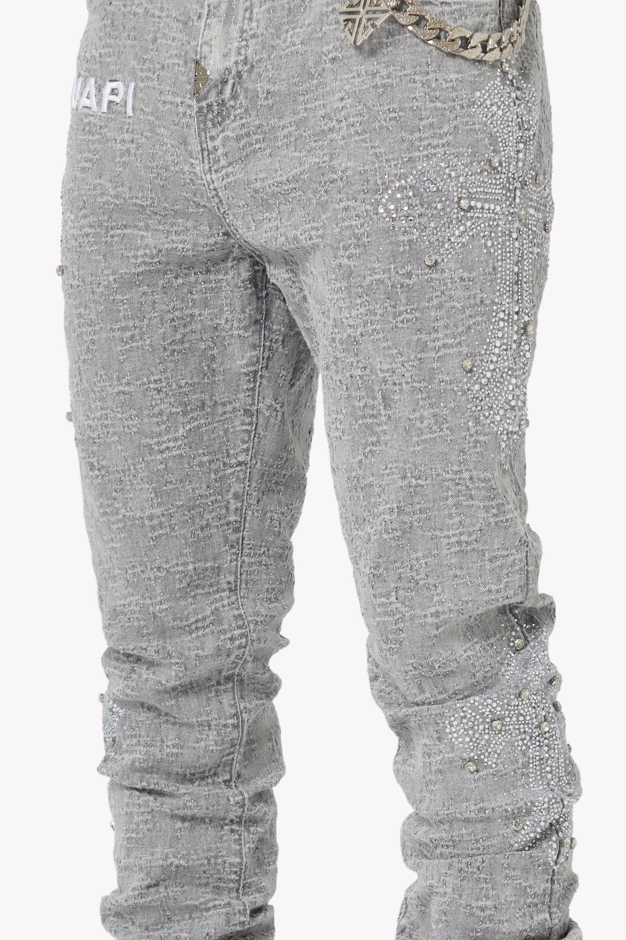 <tc>スモークグレーダメージクロスデニム</tc>