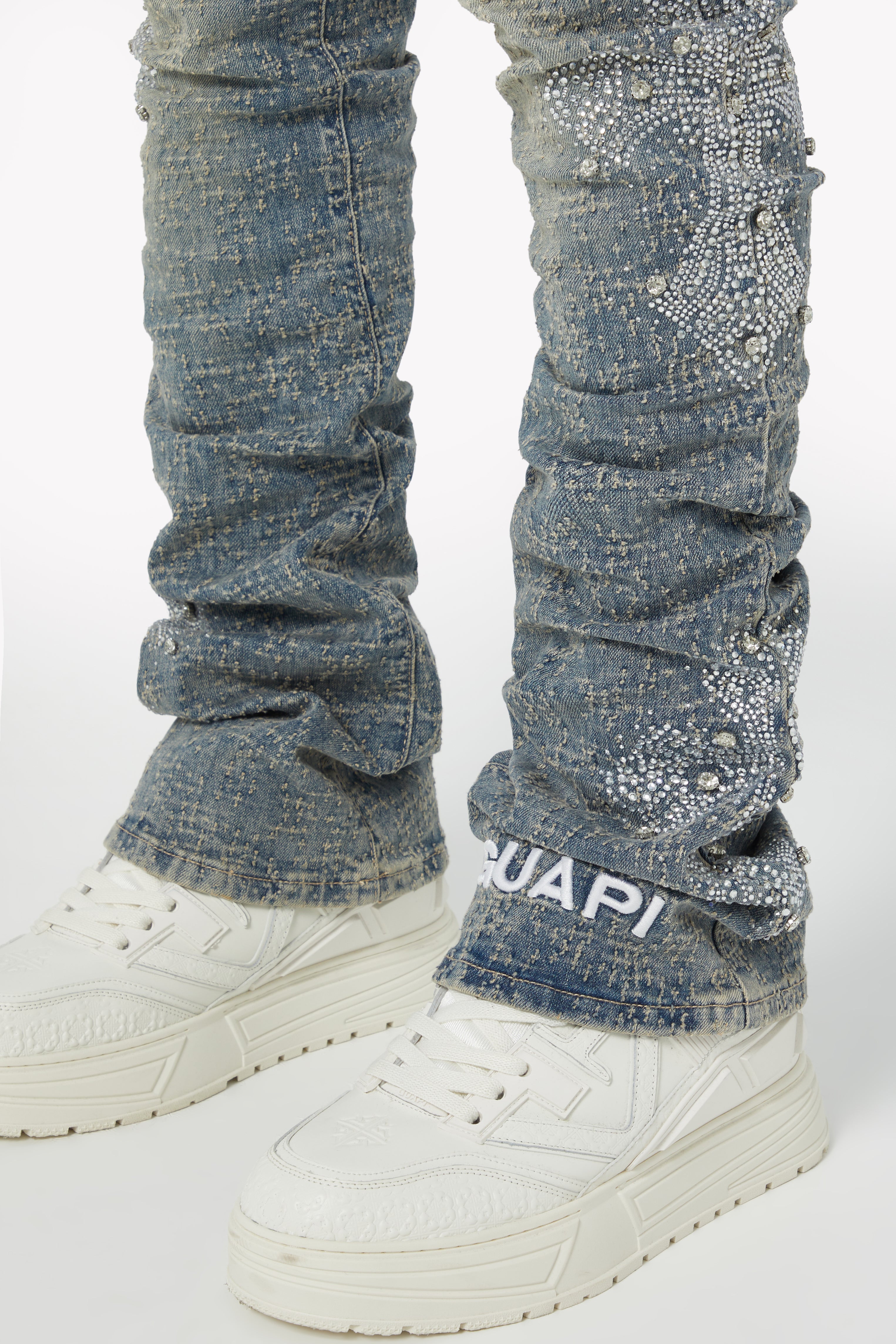 Vintage Blue Distressed Cross Denim – GUAPI CLOTHING FZ-LLC