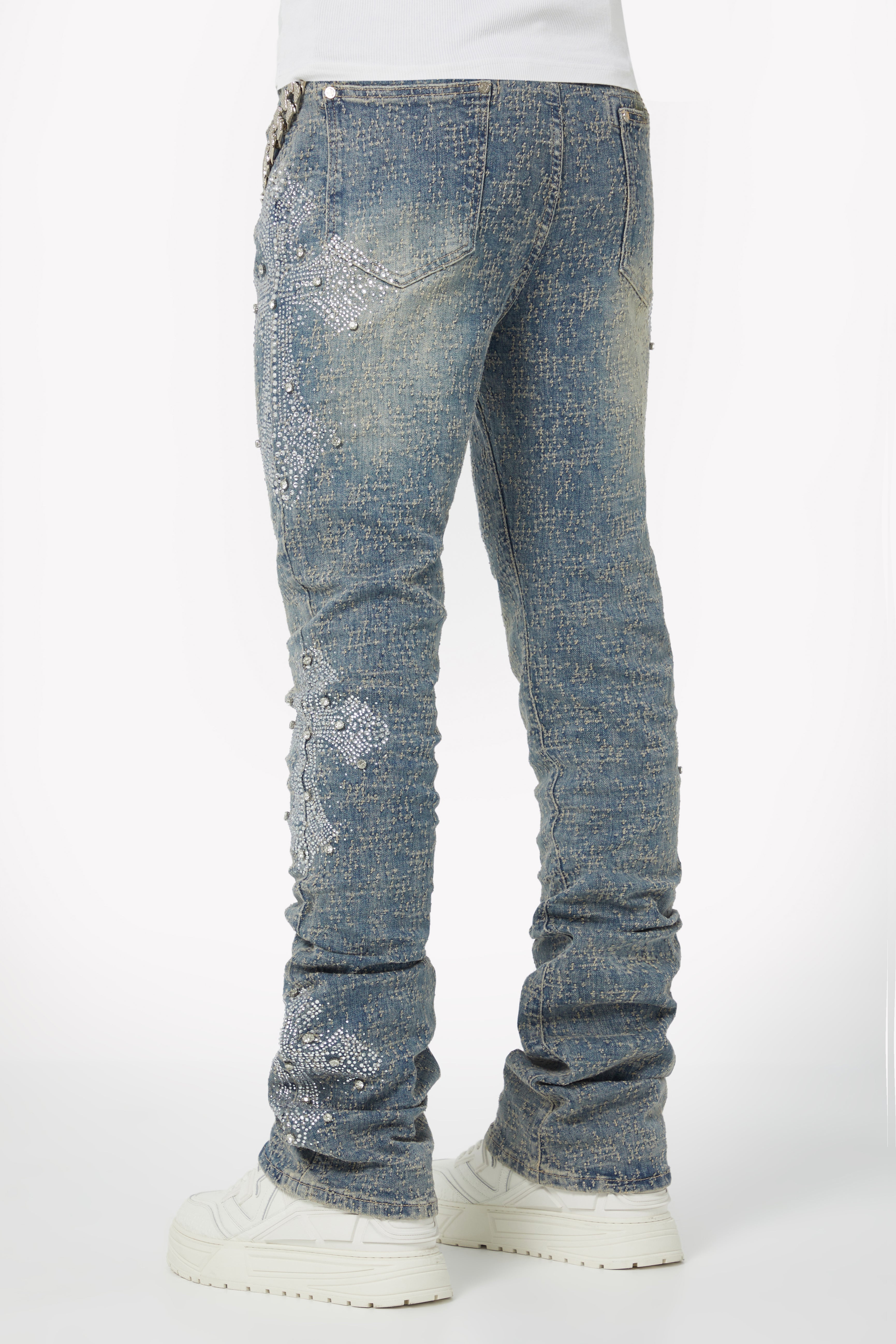 Vintage Blue Distressed Cross Denim – Guapi Clothing