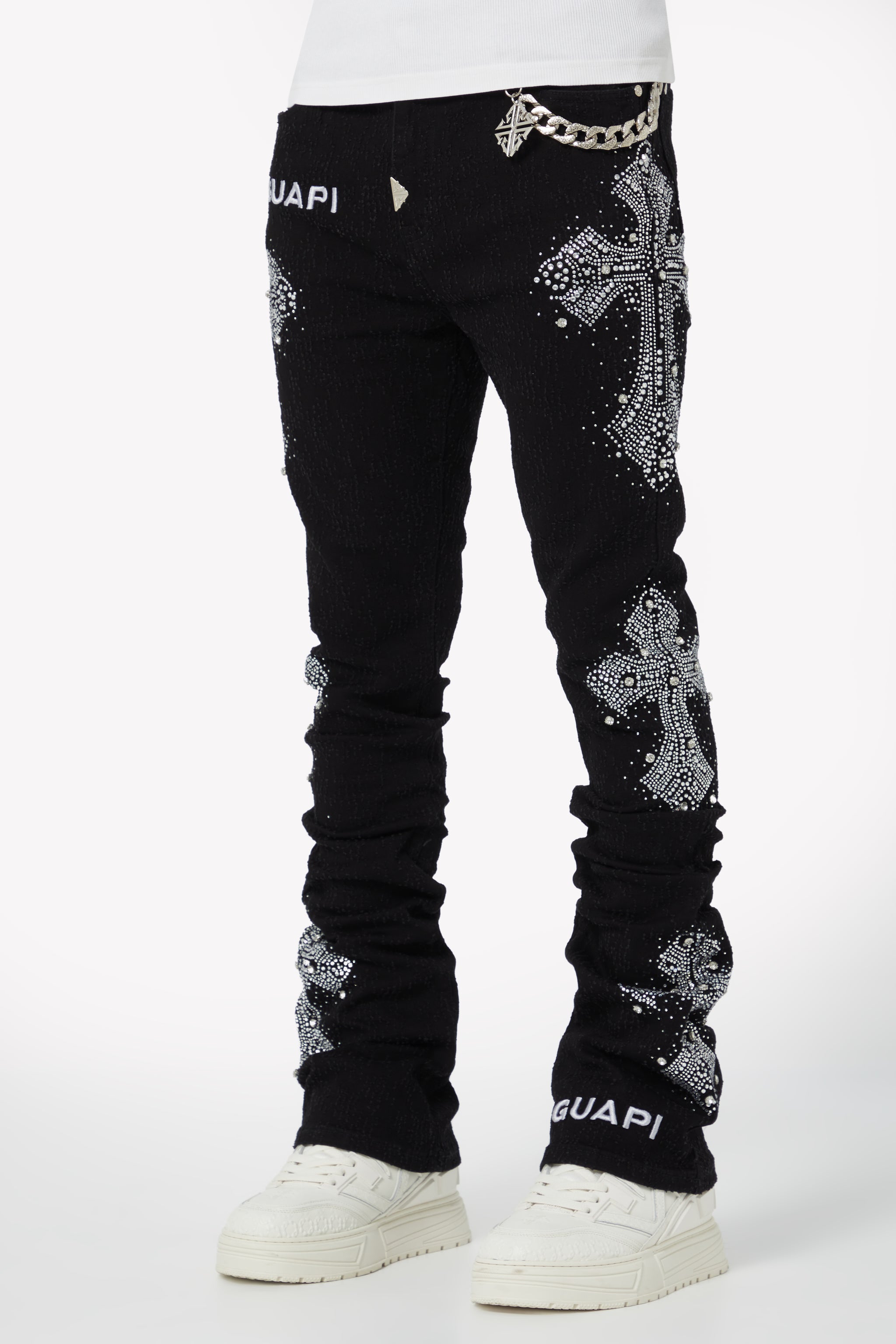 <tc>オブシディアンブラックディストレスクロスデニム</tc>