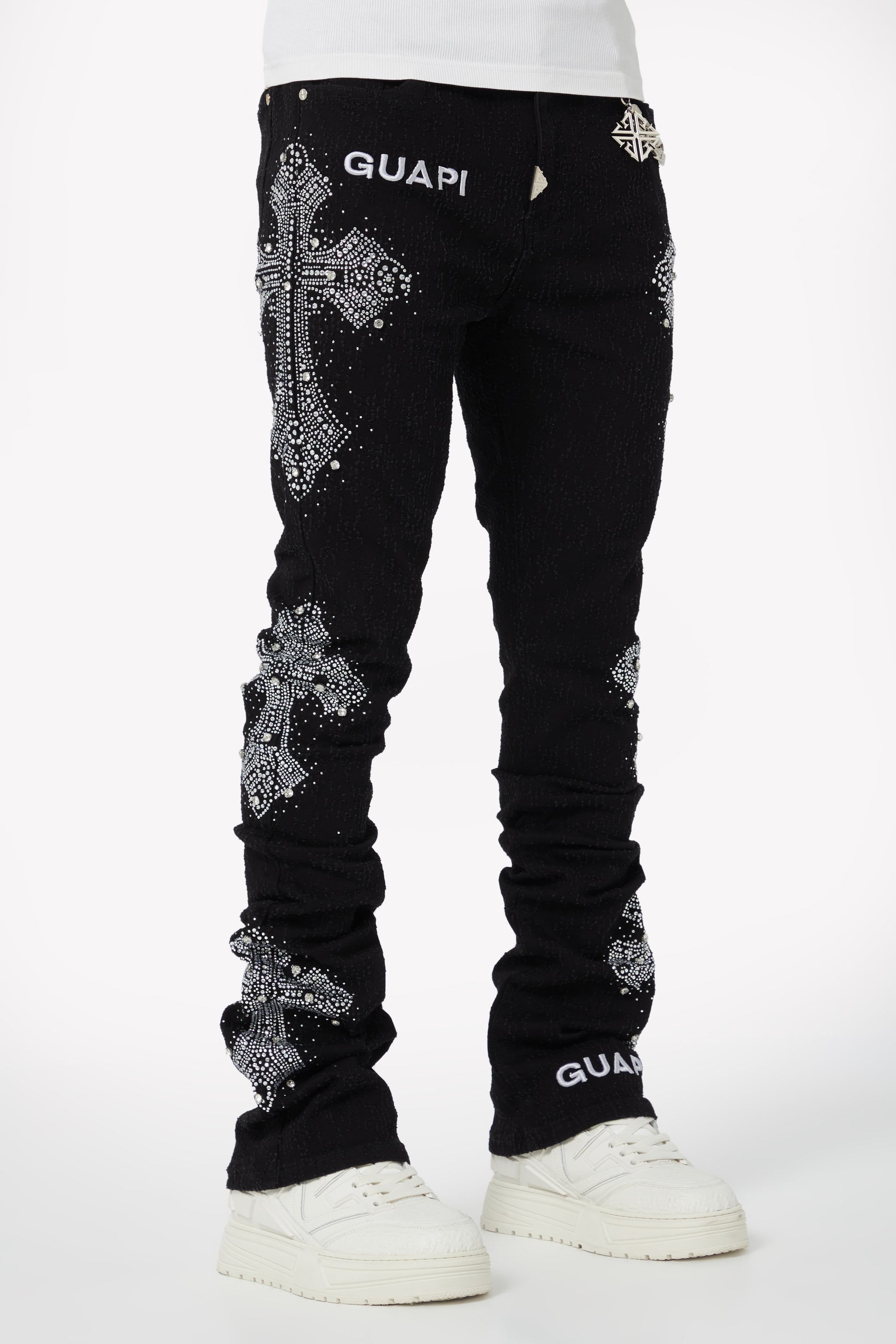 <tc>オブシディアンブラックディストレスクロスデニム</tc>