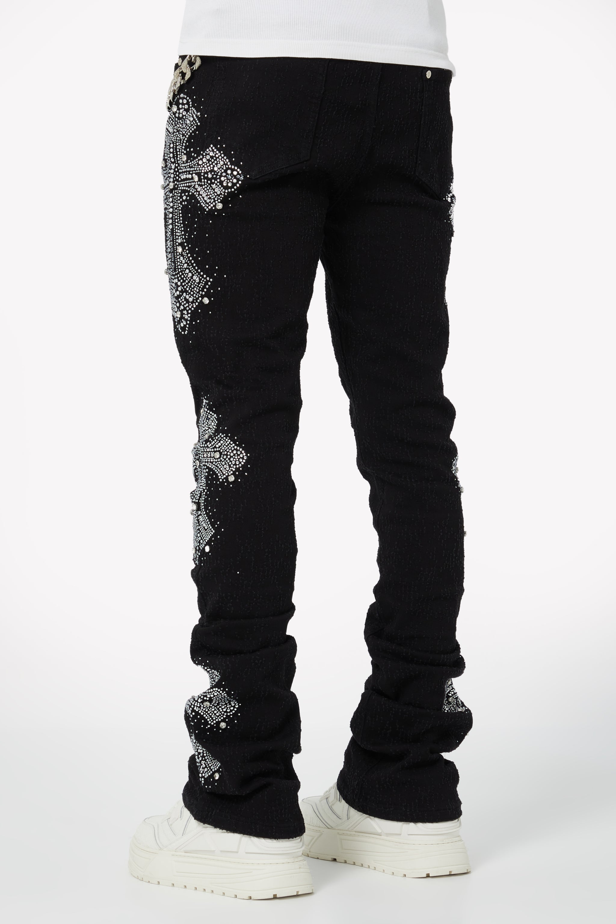 <tc>オブシディアンブラックディストレスクロスデニム</tc>