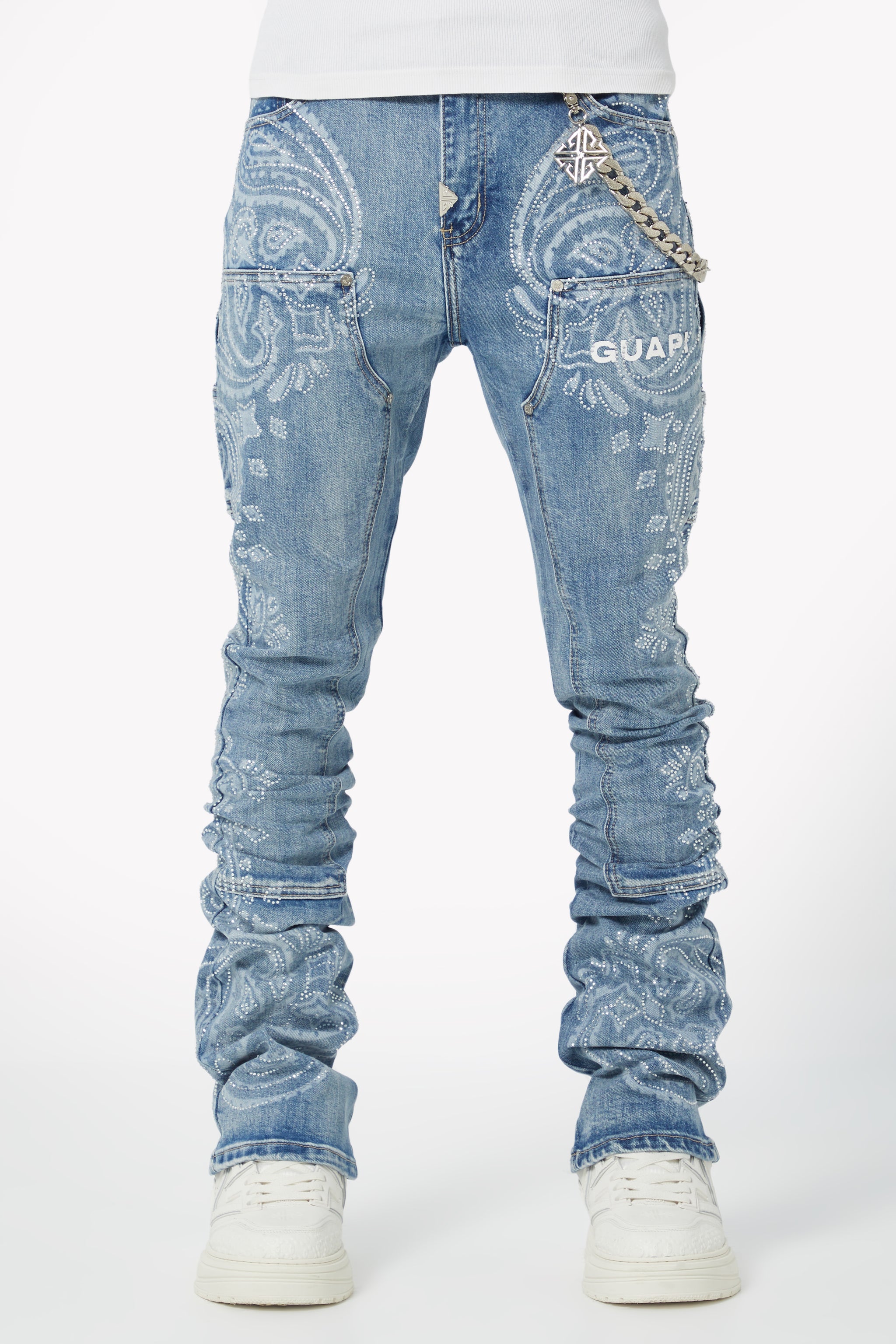 Vintage Blue Paisley Denim