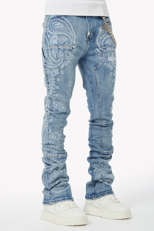 Vintage Blue Paisley Denim