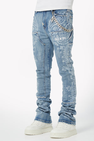 Vintage Blue Paisley Denim