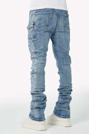 Vintage Blue Paisley Denim
