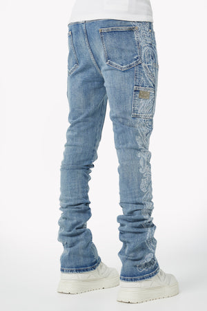 Vintage Blue Paisley Denim
