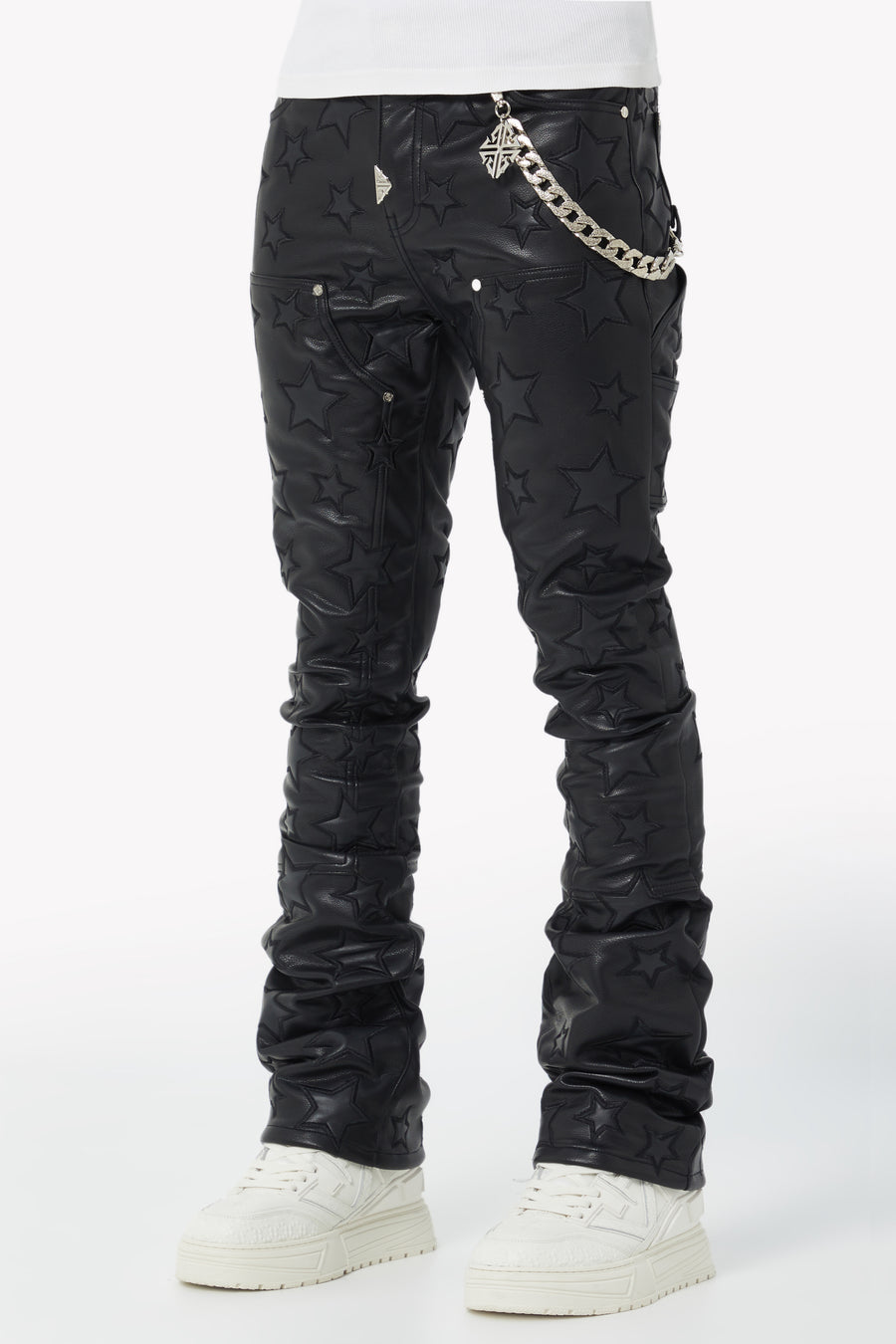 Obsidian Black Stars Leather Pant