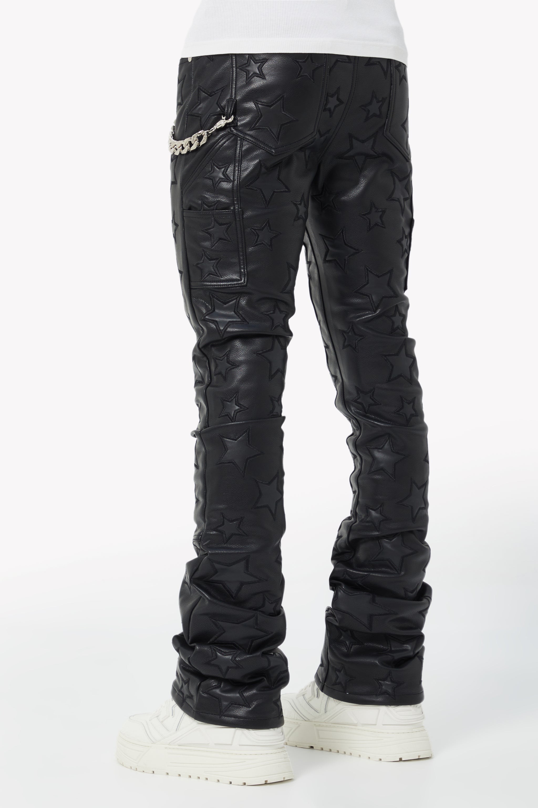 Obsidian Black Stars Leather Pant