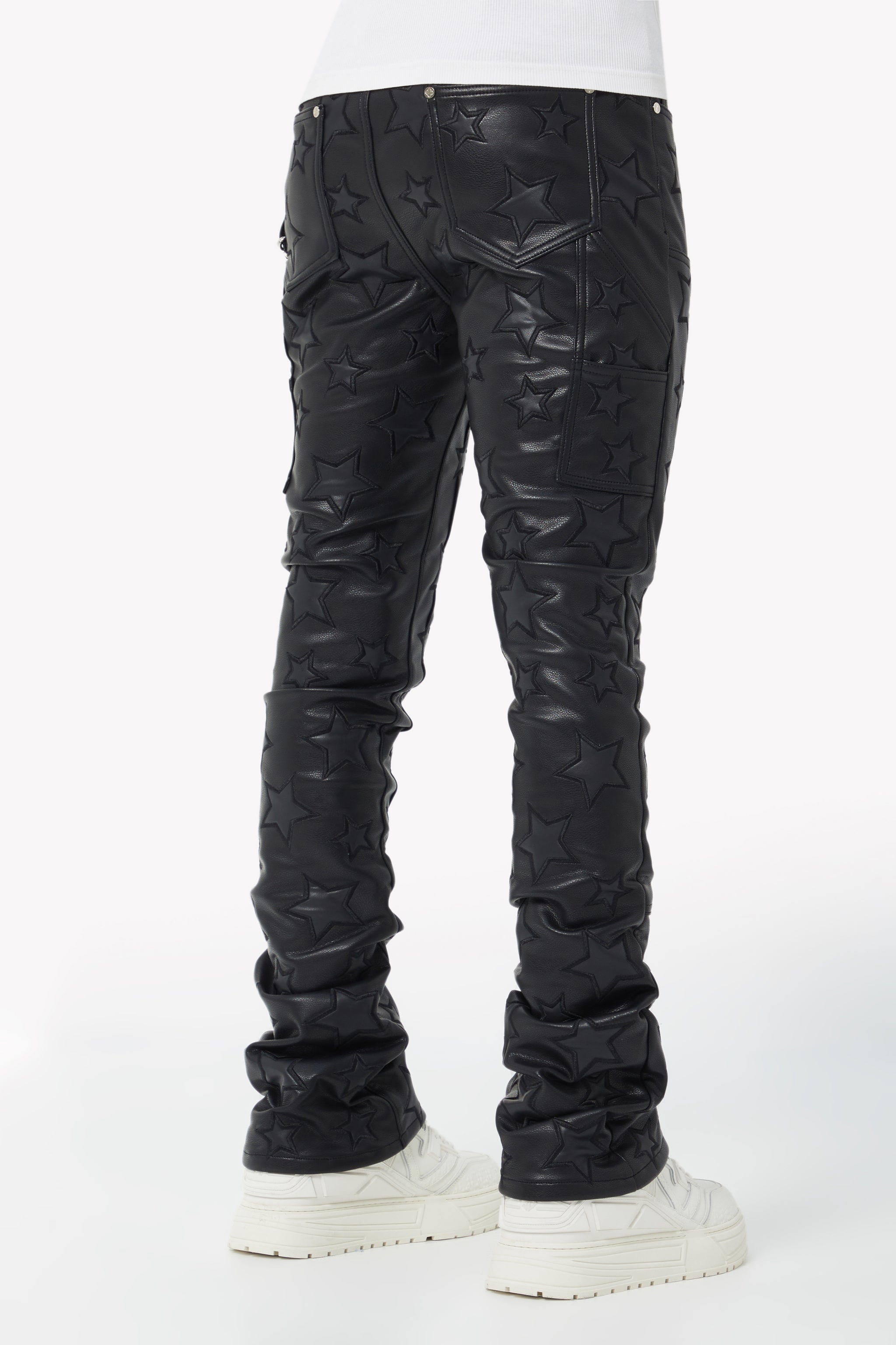 Obsidian Black Stars Leather Pant