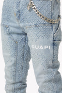 Aqua Blue Steel Plate Carpenter Denim