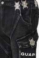 Vintage Black Oblivion Biker Denim