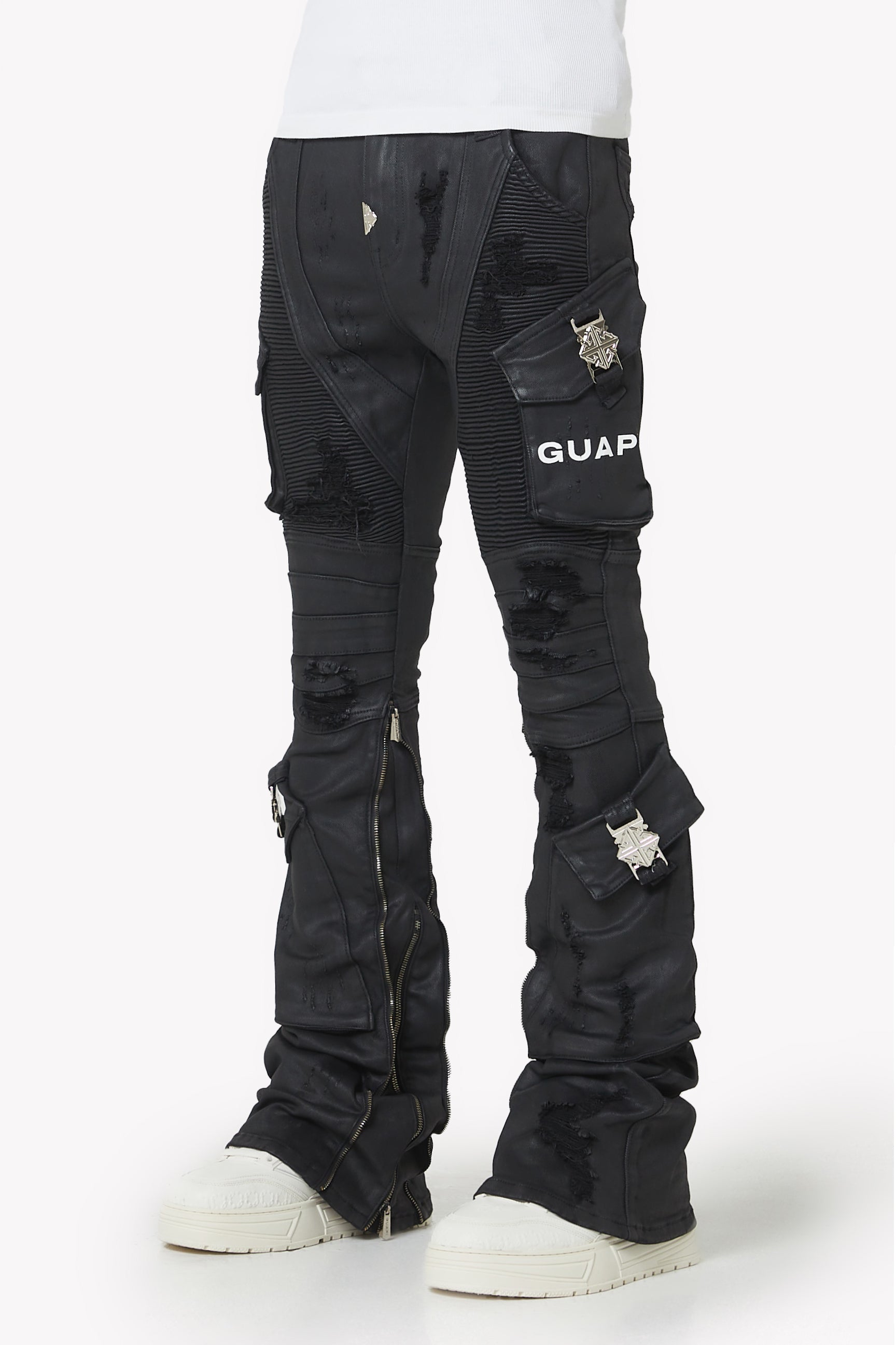 パンツ Guapi premium waxed zipper denim opium Guapi Guapi WAXED SPLIT DENIM - Private Stock