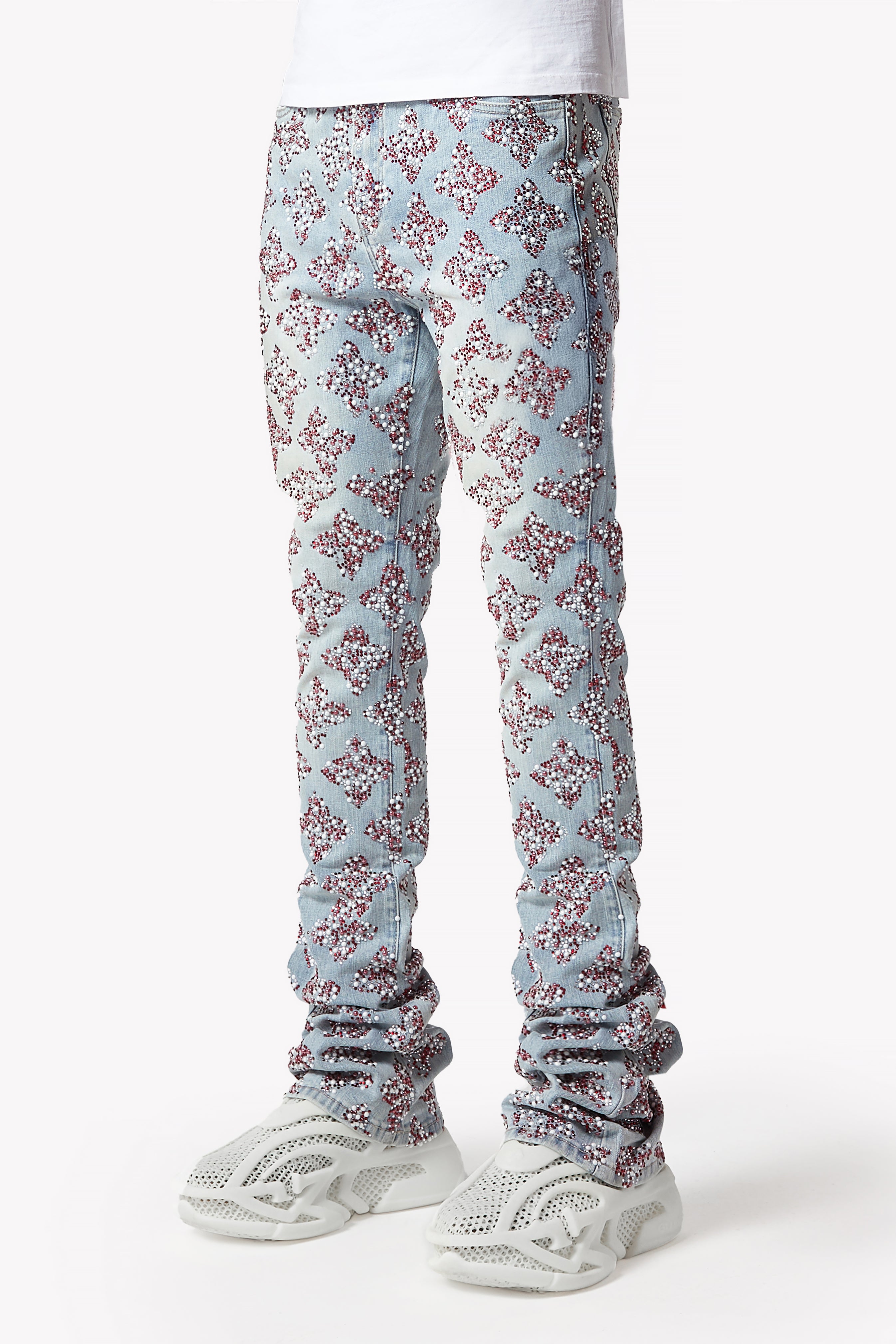 Aqua Blue Embellished Denim V3 – GUAPI CLOTHING FZ-LLC